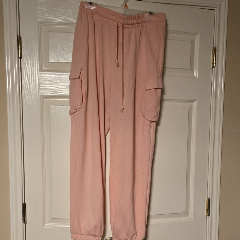 Pink Cargo Jogger Sweatpants